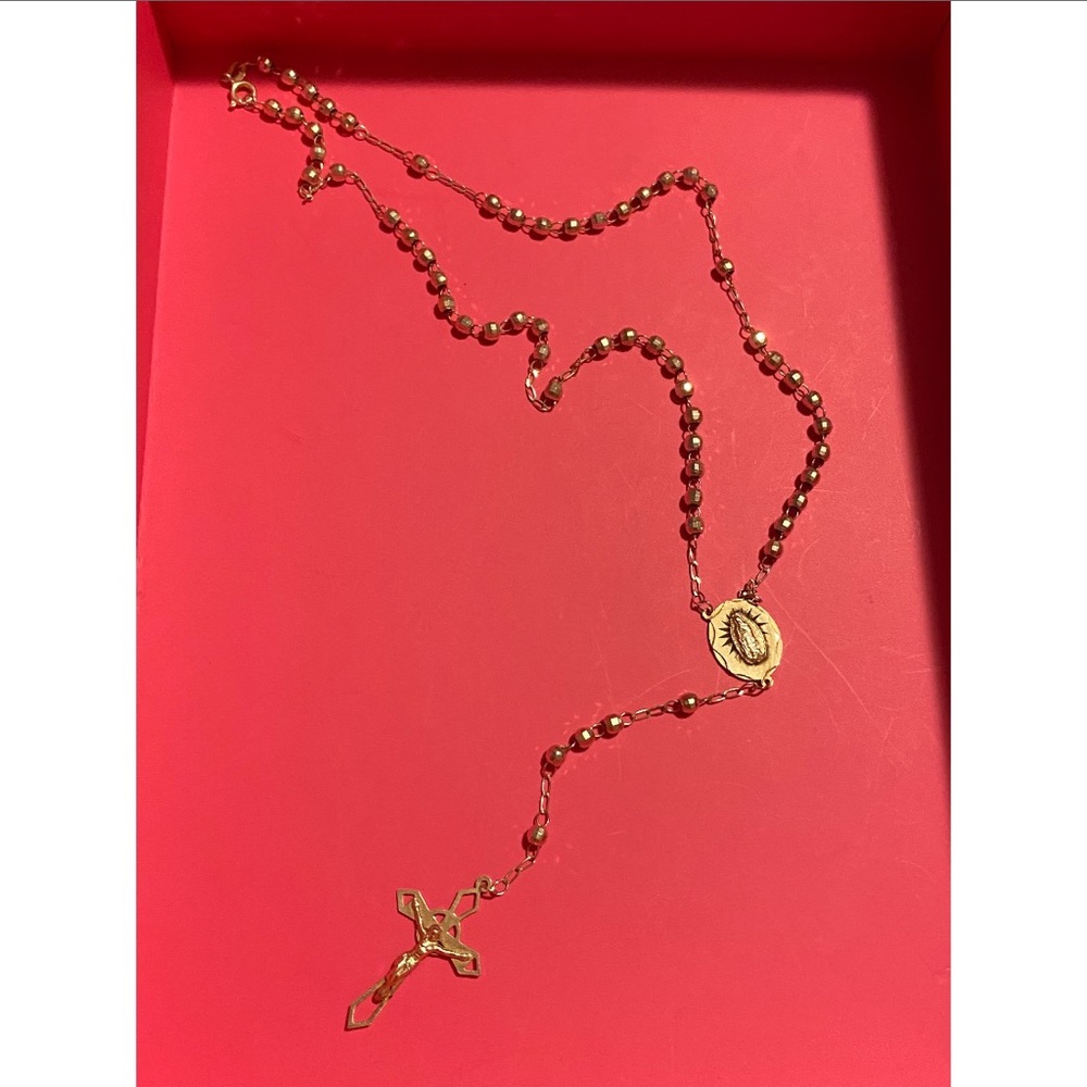 Sterling silver rosary, stamped
